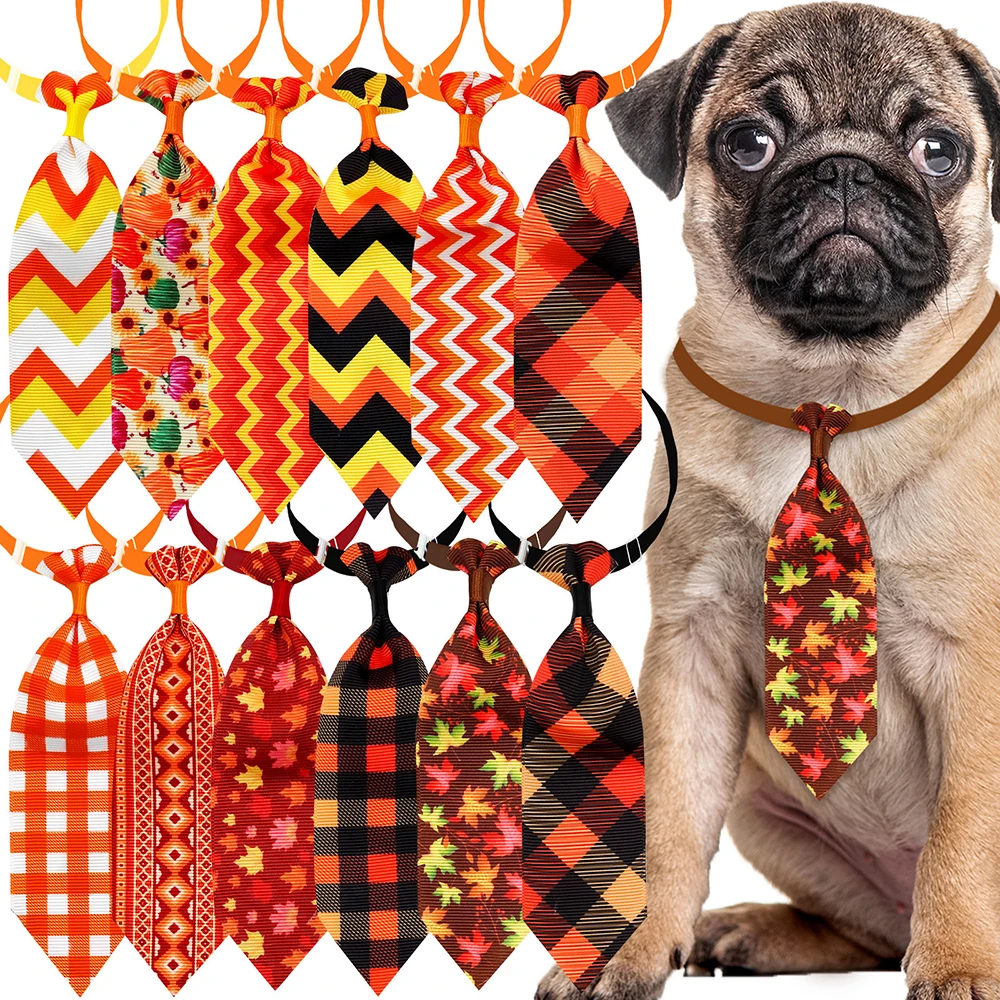 Corbatas para perro estilo rejilla en tonos otoñales