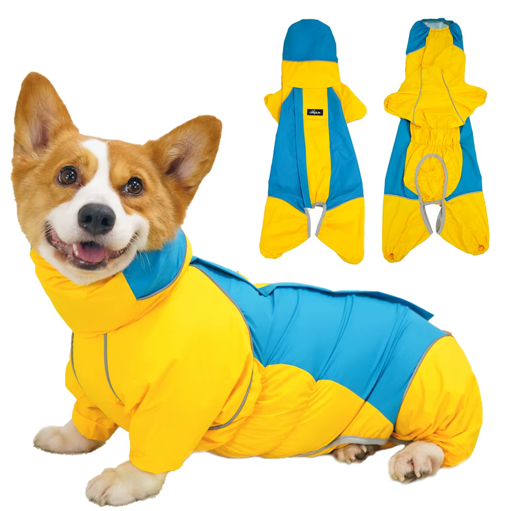Chubasquero impermeable para perro Corgi con capucha reflectante - imagen 2
