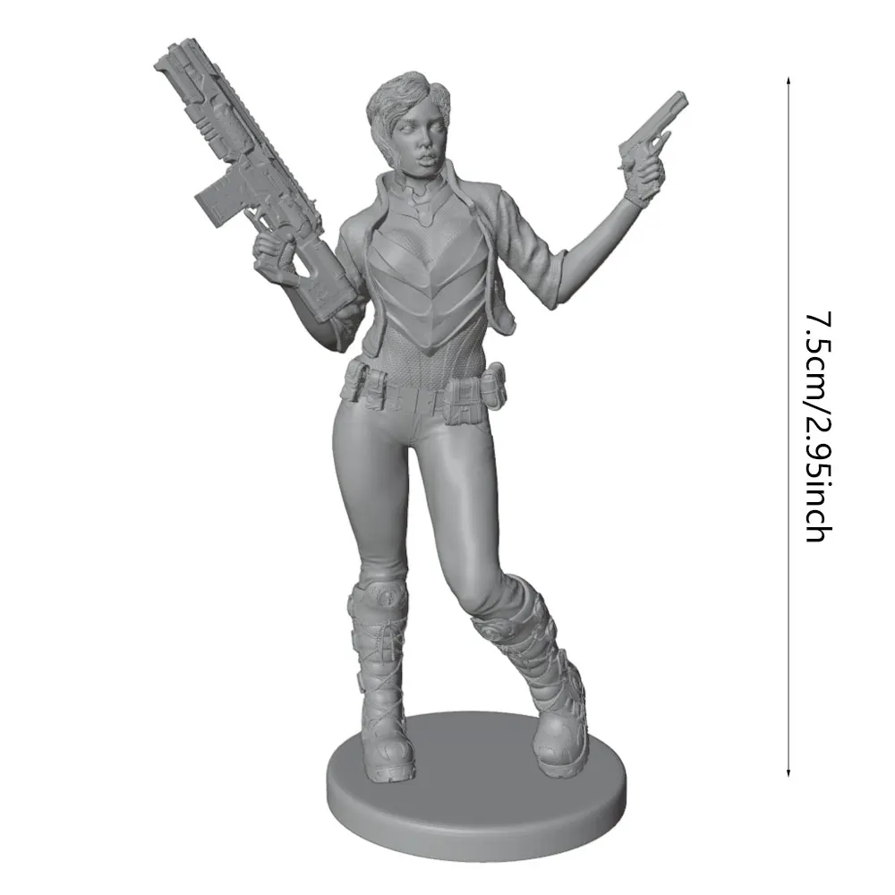 Figura de mujer con pistola en escala 1/24