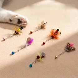 Varitas de juguete para gatos con insectos y cabezas intercambiables