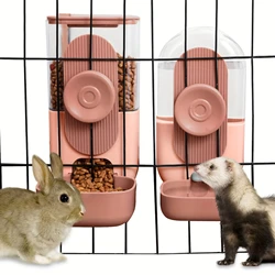 Comedero suspendido estilo jaula para gatos y conejos con agua