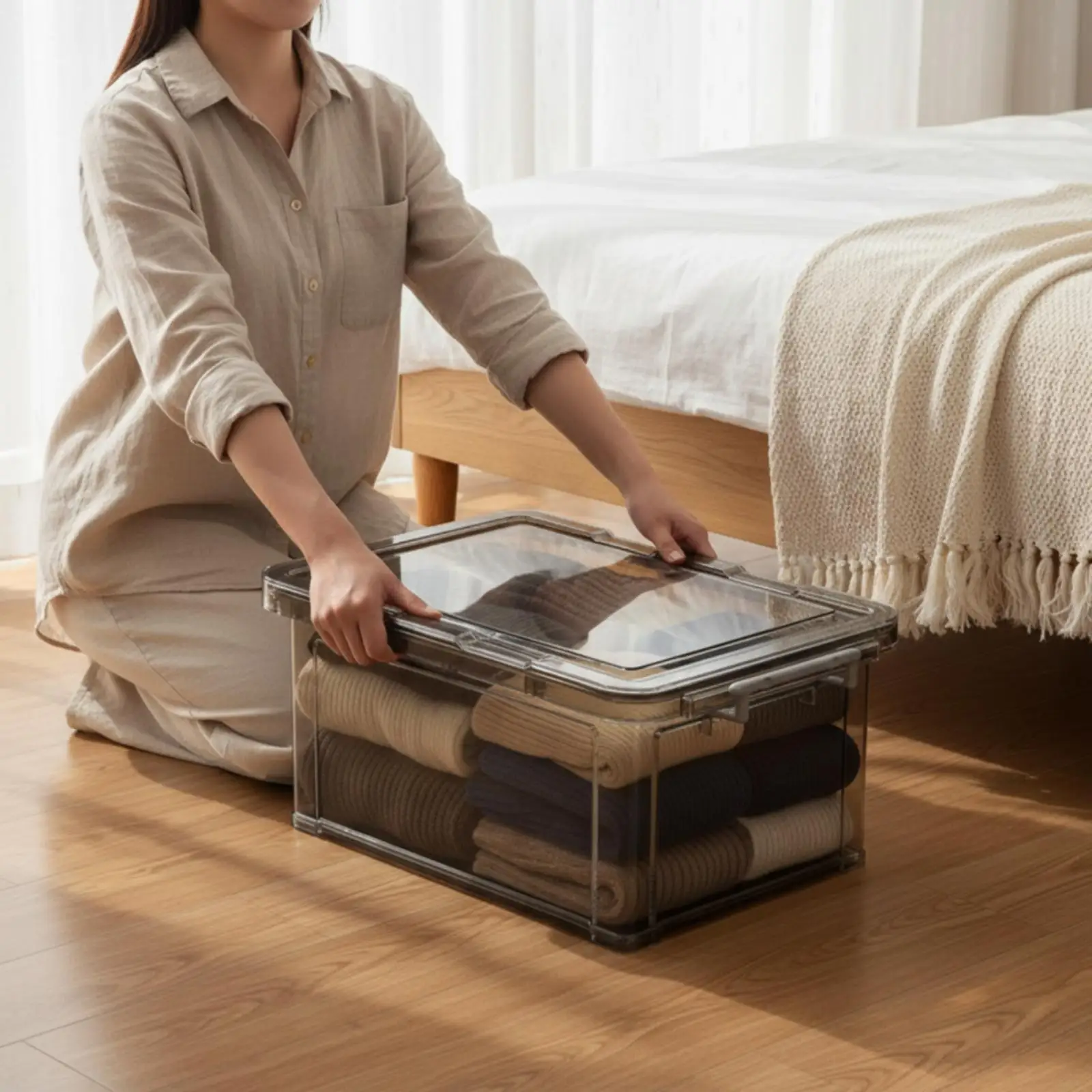 Caja Organizadora Transparente para Alimento de Gato y Perro - imagen 2