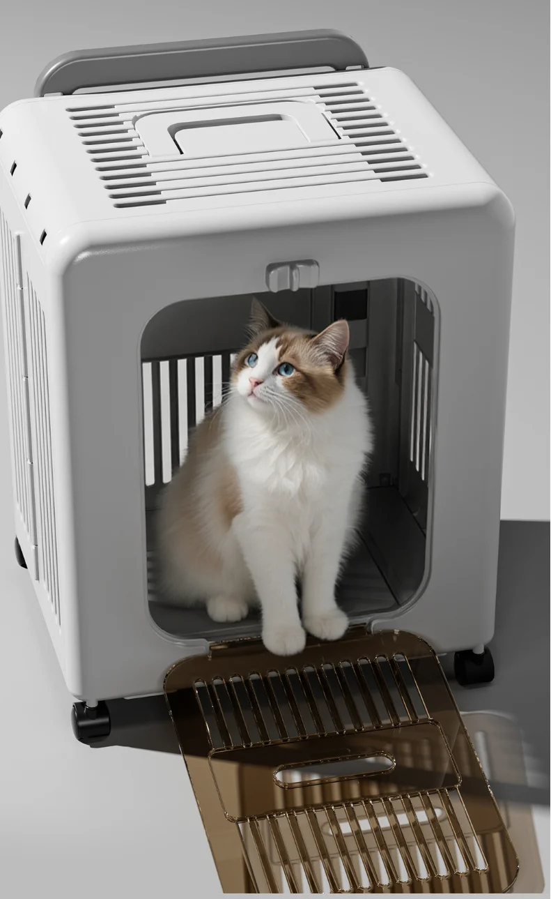 Caja transpirable para gatos al aire libre vista frontal