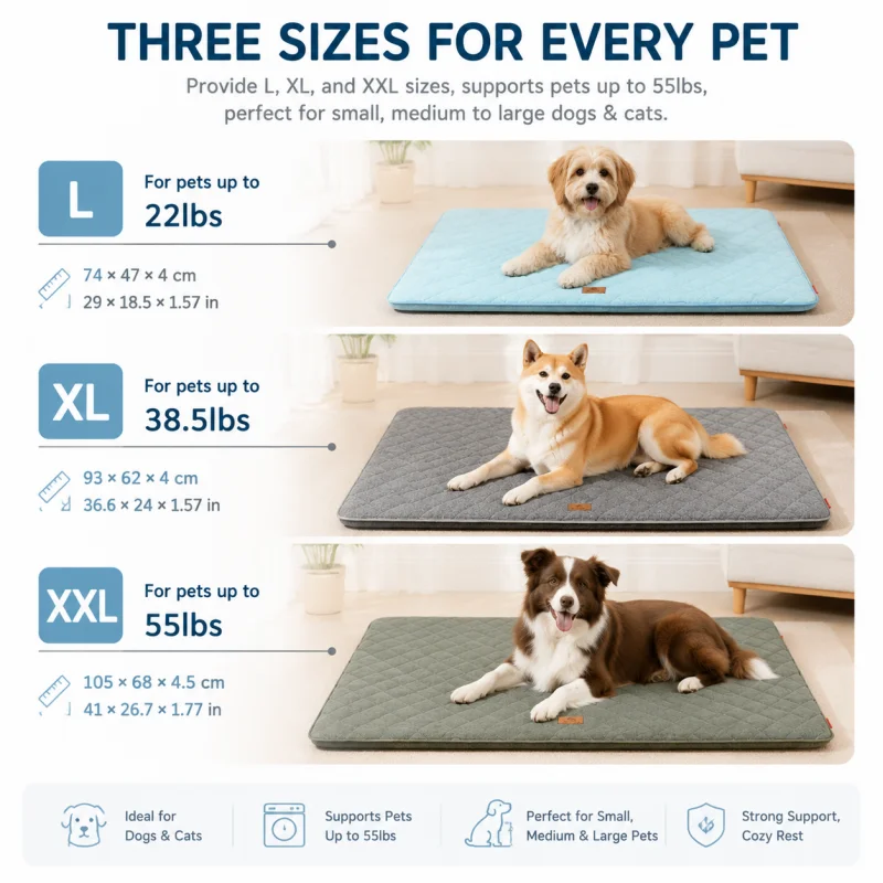 Cama para perros y gatos con alfombra verano extraíble lavable - imagen 3