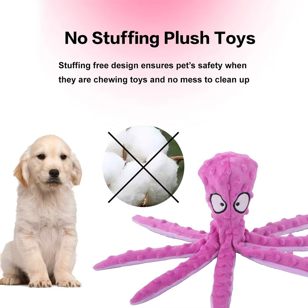 Juguete masticable pulpo de peluche sin relleno para perros - imagen 2