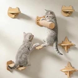 Estantes de pared para gatos: plataforma de madera para escalar
