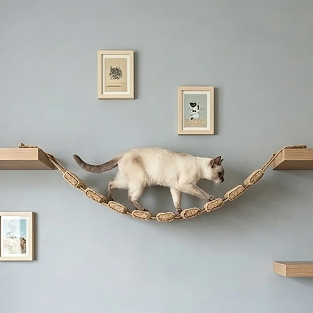 Escalera puente de sisal para gatos: cuerda rascadora y escaladora - imagen 5