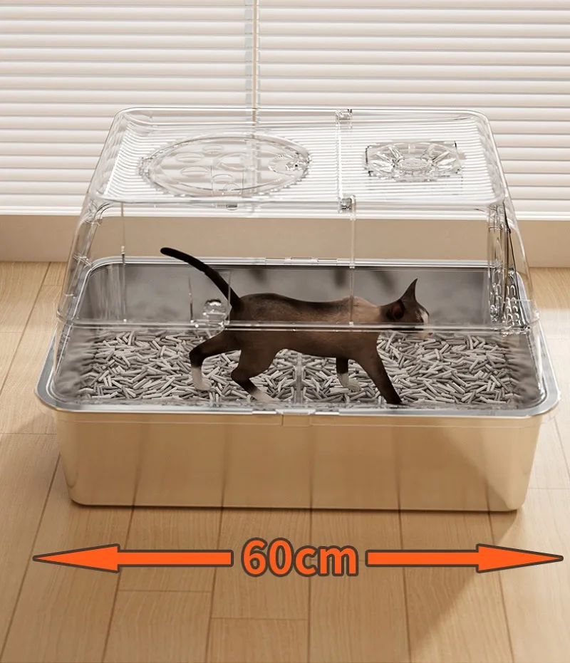 Caja de arena grande para gatos