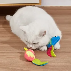 Juguete interactivo de peluche con forma de pájaro para gatos