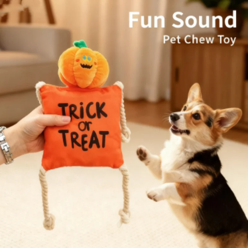 Juguete de cuerda para perros – Masticable relajante con sonidos
