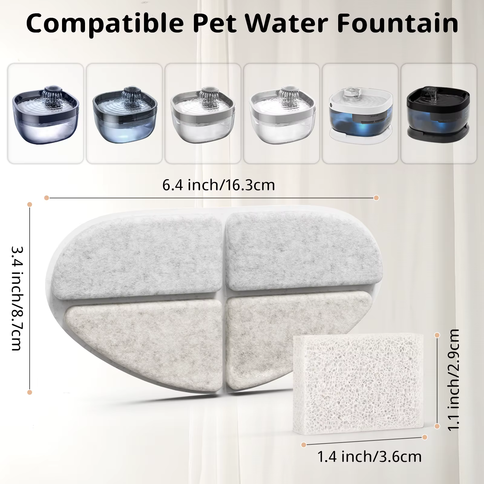 Filtros de repuesto para bebedero de gatos y perros – Pack 6 unidades - imagen 5