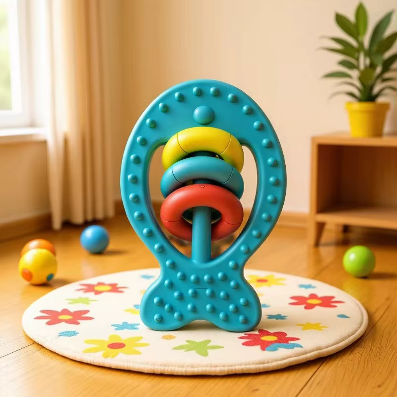 Juguete masticable de goma con pez colorido para gatos y perros - imagen 2