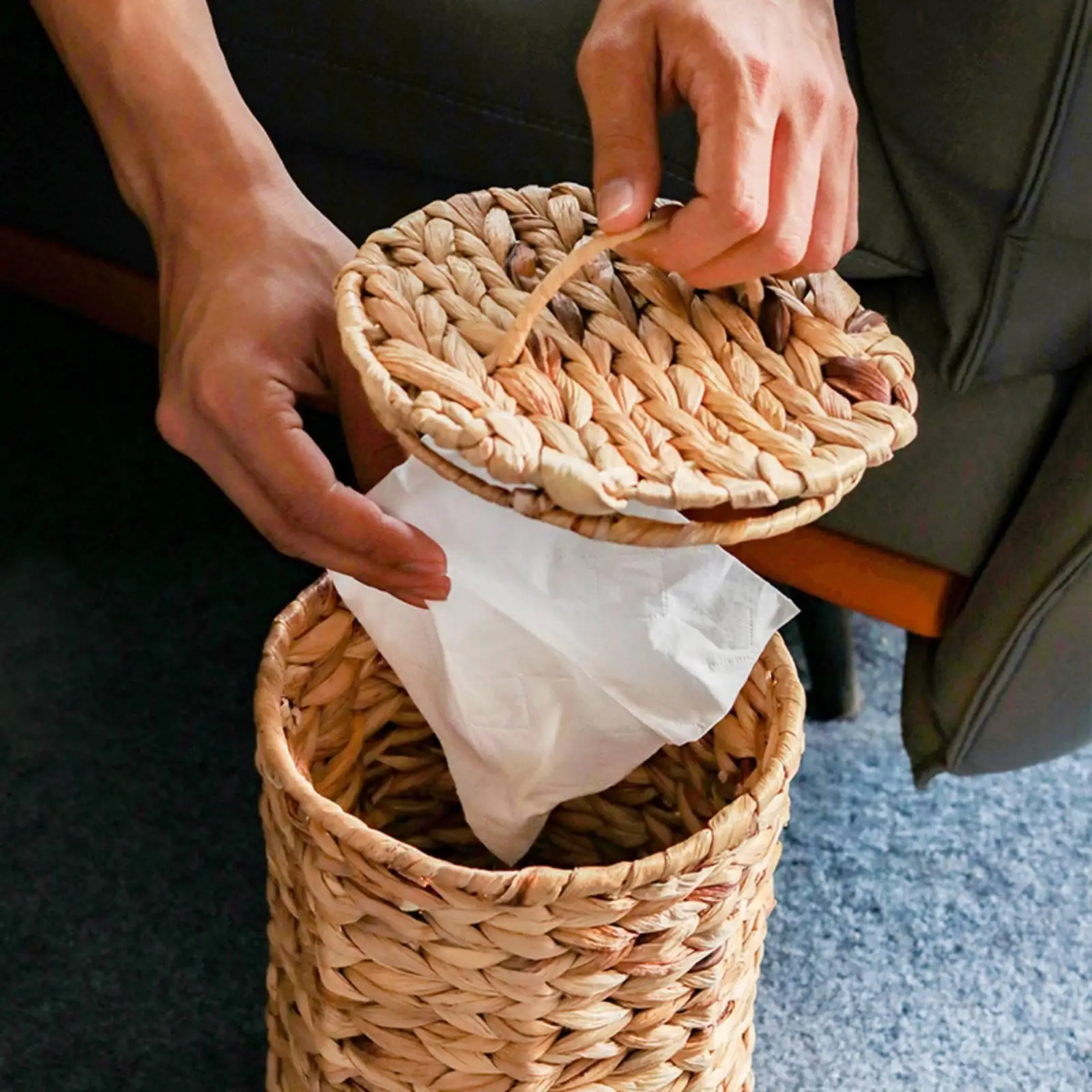 Cesto basura tejido mini para gatos y perros - imagen 5