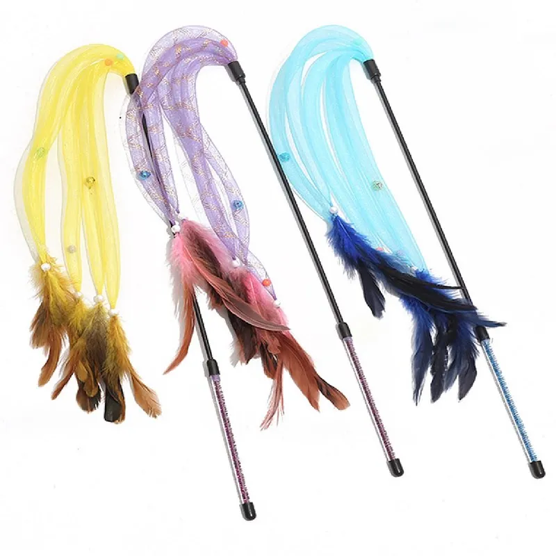 Juguete rascador para gatos con plumas y campana - imagen 2