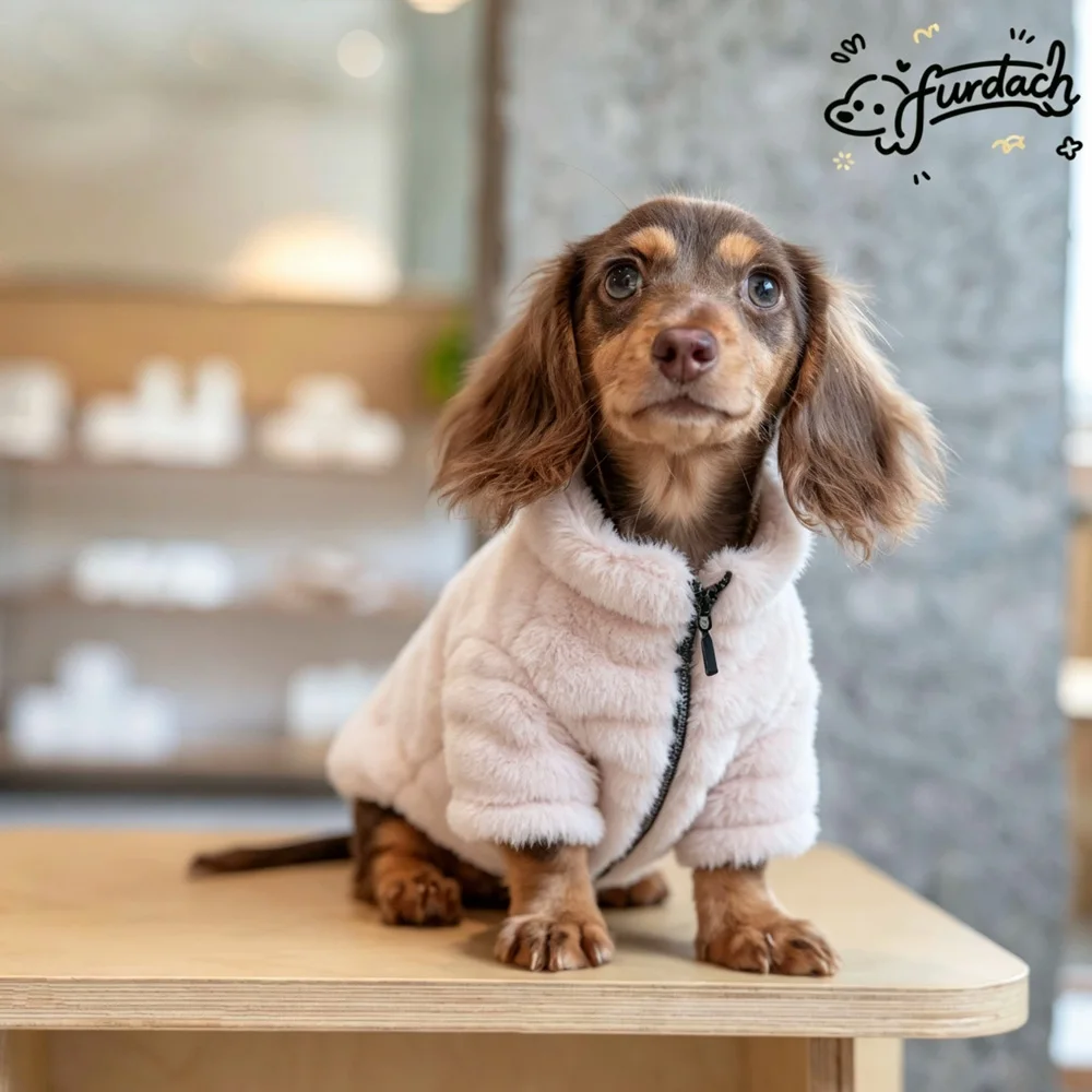 Chaqueta cálida de invierno con cremallera para perros salchicha - imagen 5