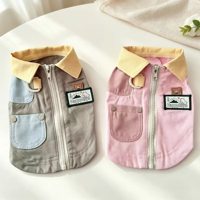 Chaqueta retro de retazos para perros y gatos – Abrigo suave de verano - imagen 5