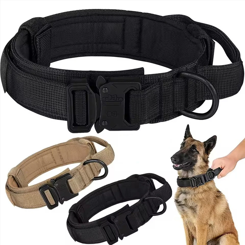 Collar táctico de nailon para perros medianos y grandes con asa - imagen 4