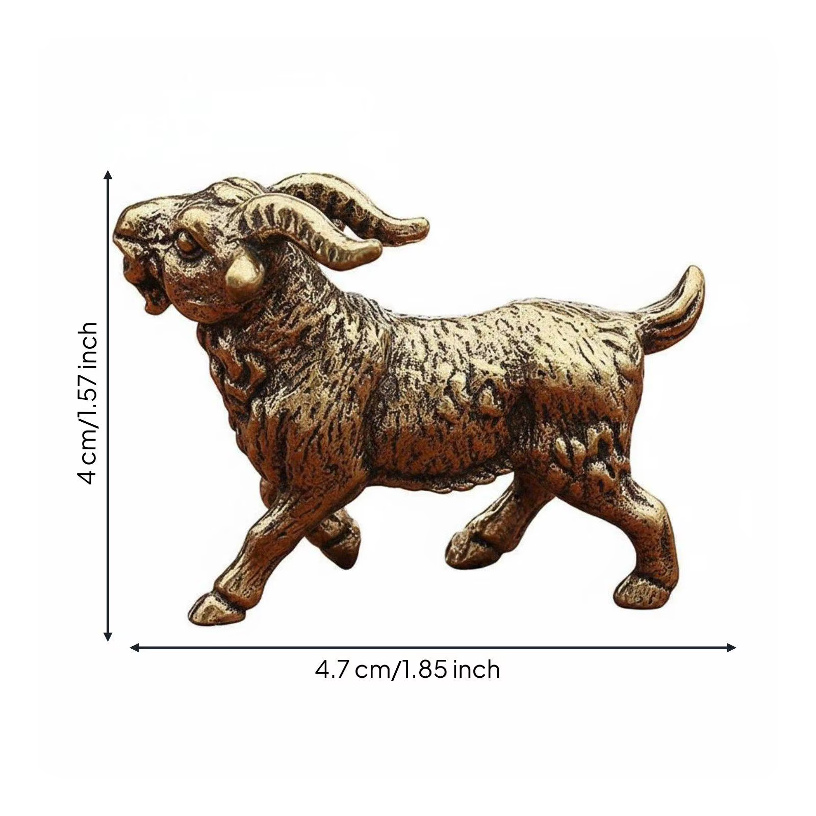Figura decorativa toro latón con set zodiaco chino año nuevo - imagen 3