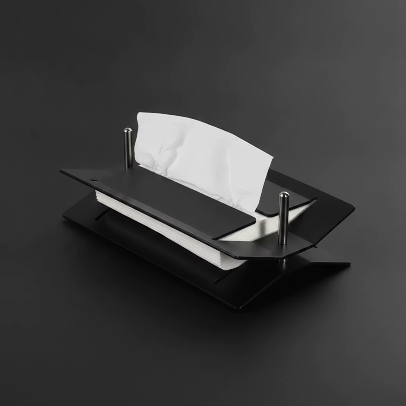 Caja metálica para pañuelos con diseño geométrico