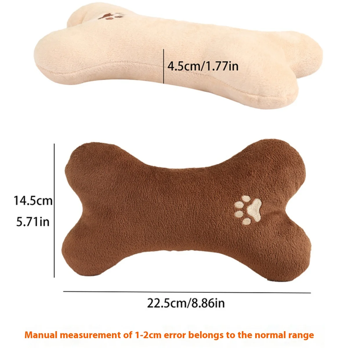 Juguete peluche forma hueso para mascotas