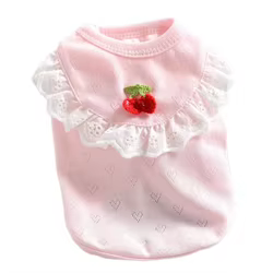 Camiseta sin mangas transpirable para perros pequeños con cerezas