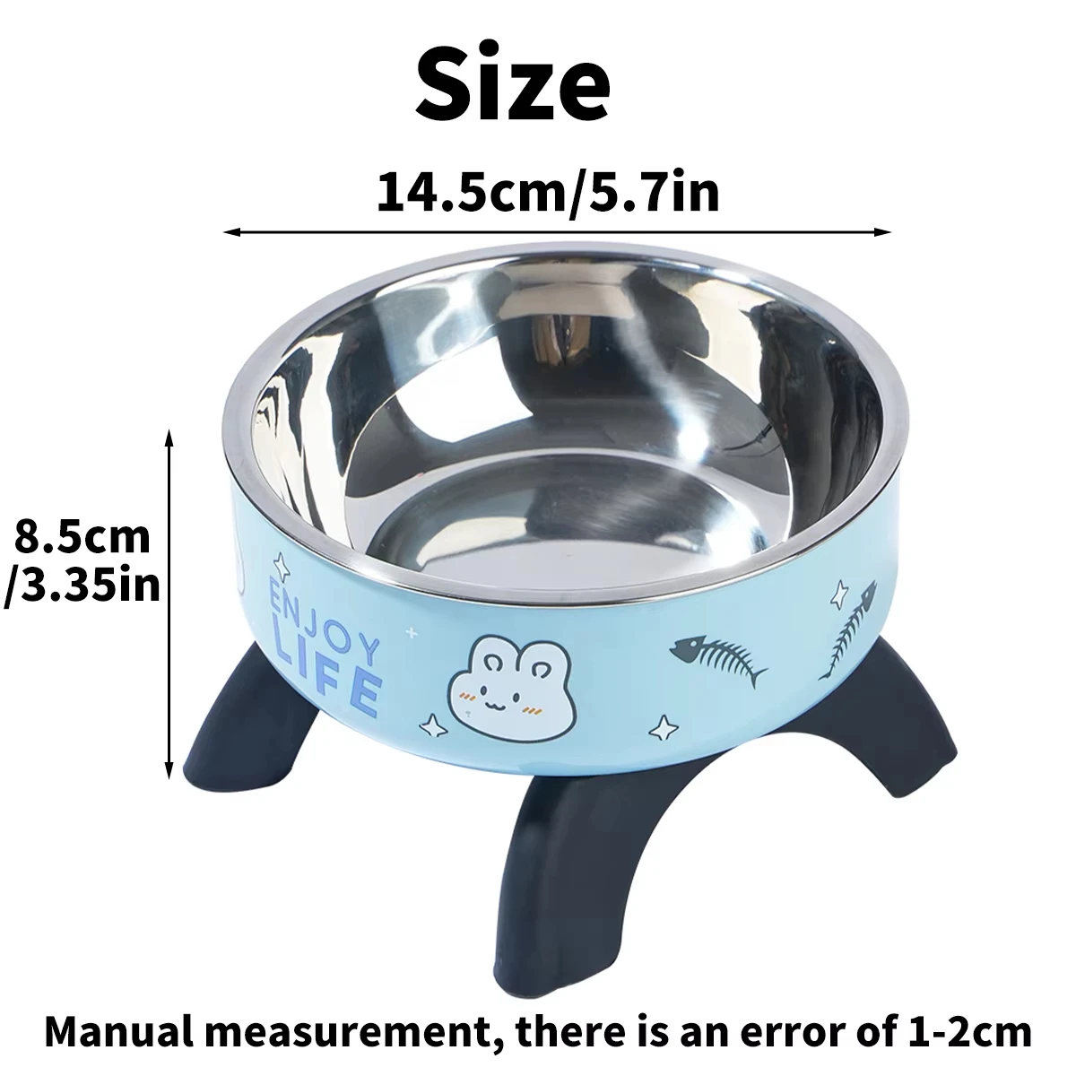 Cuenco elevado para gato y perro de acero inoxidable, patas altas - imagen 4