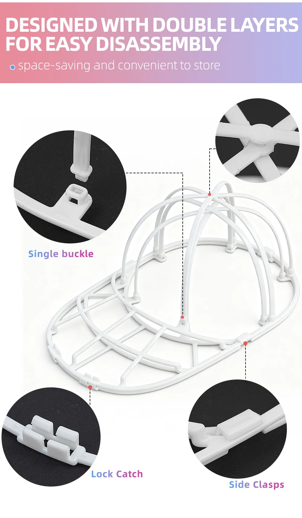 Bolsa desmontable para colocar la gorra