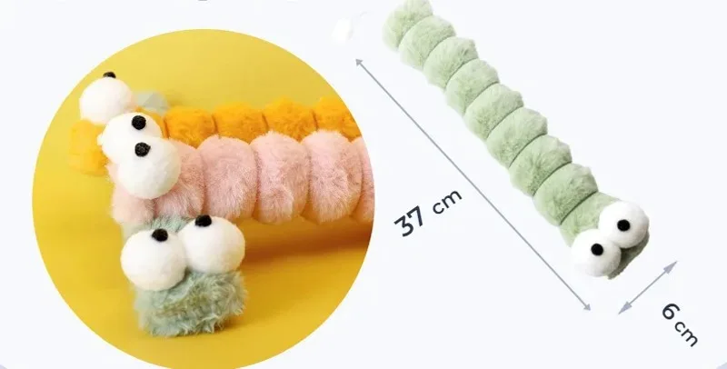 Juguete de felpa para gatos con forma de oruga