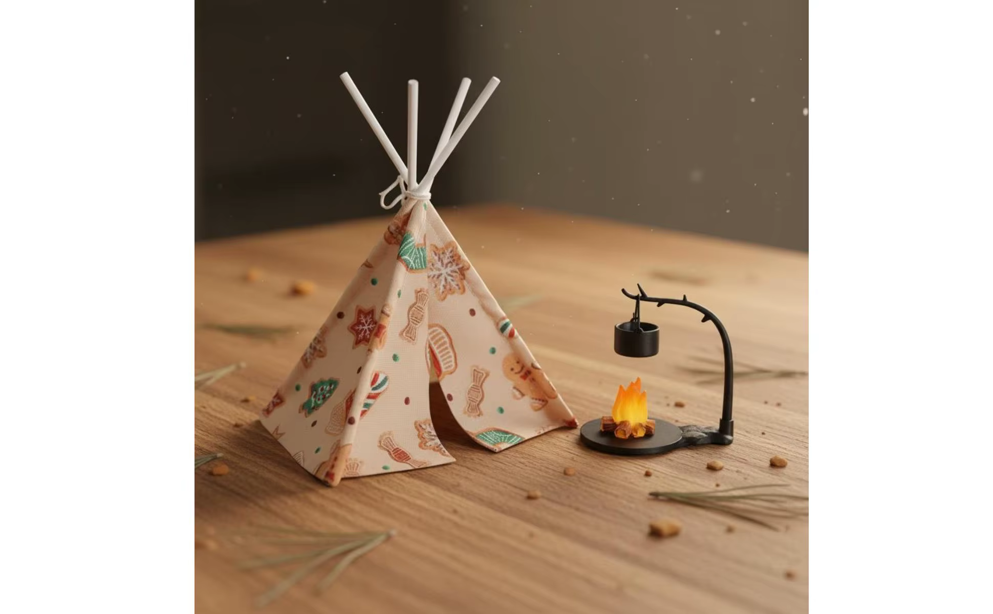 Escena tipo camping para diorama