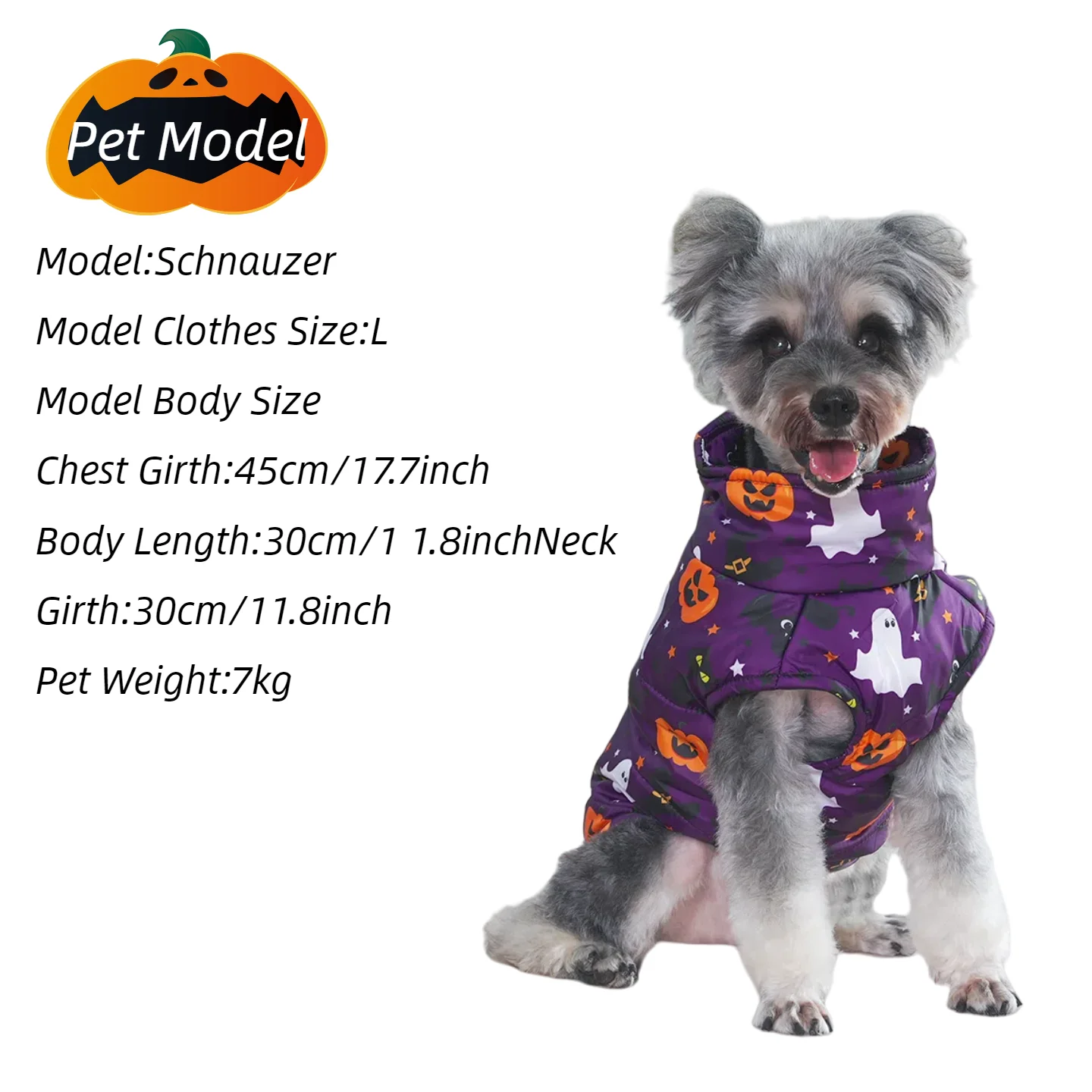 Chaqueta con estampado de calabaza para perro