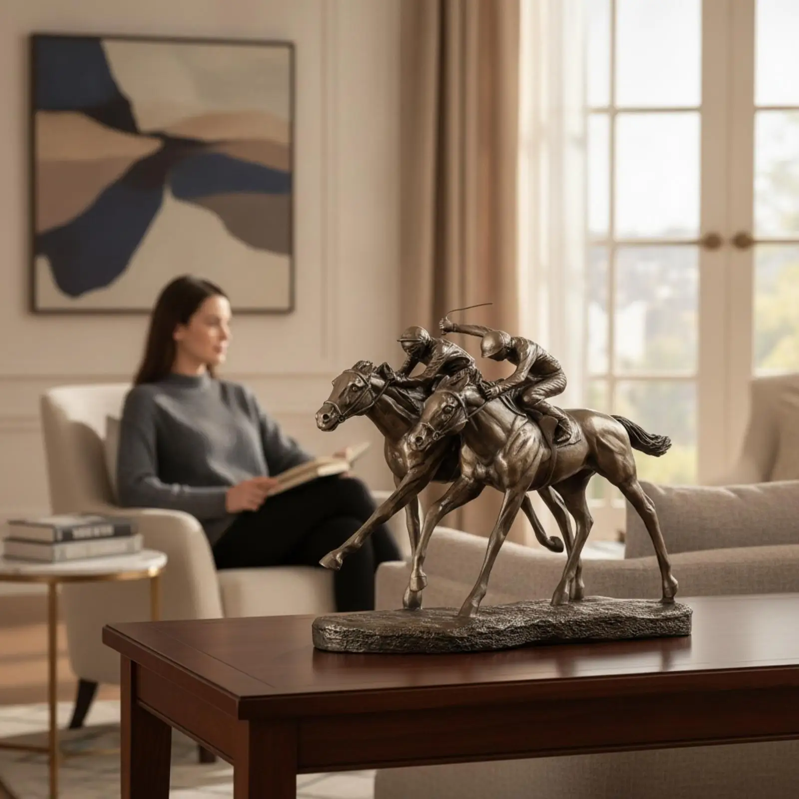 Estatua de caballo en bronce fundido en frío – Adorno decorativo artístico - imagen 5
