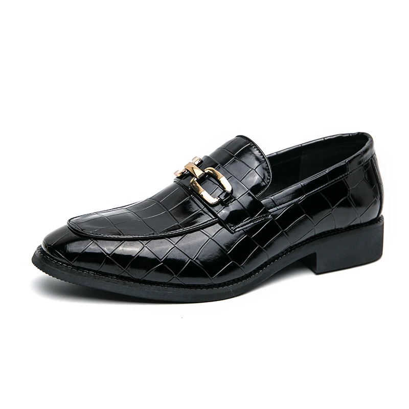 Mocasines de cuero para hombre casual diseño cuadros punta pico - imagen 5