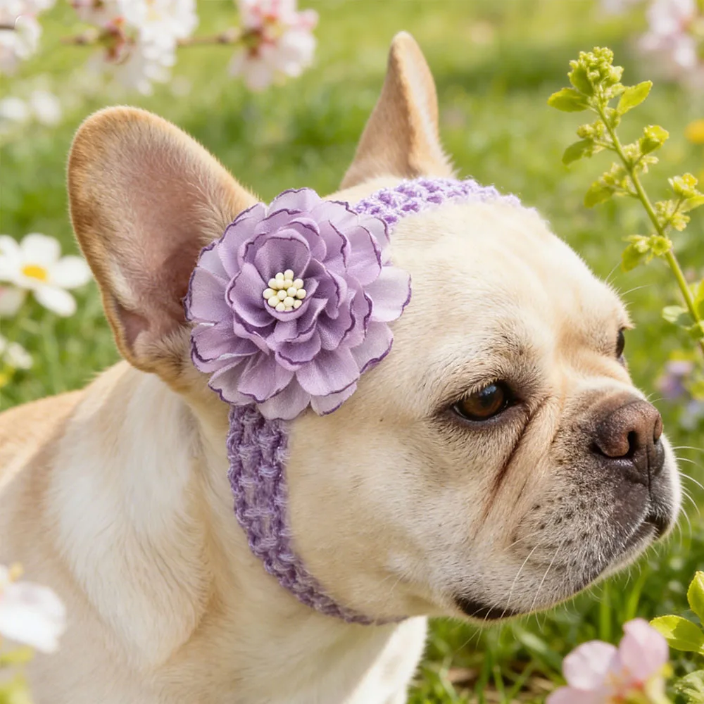 Lazos para perro con flores en diseño primavera