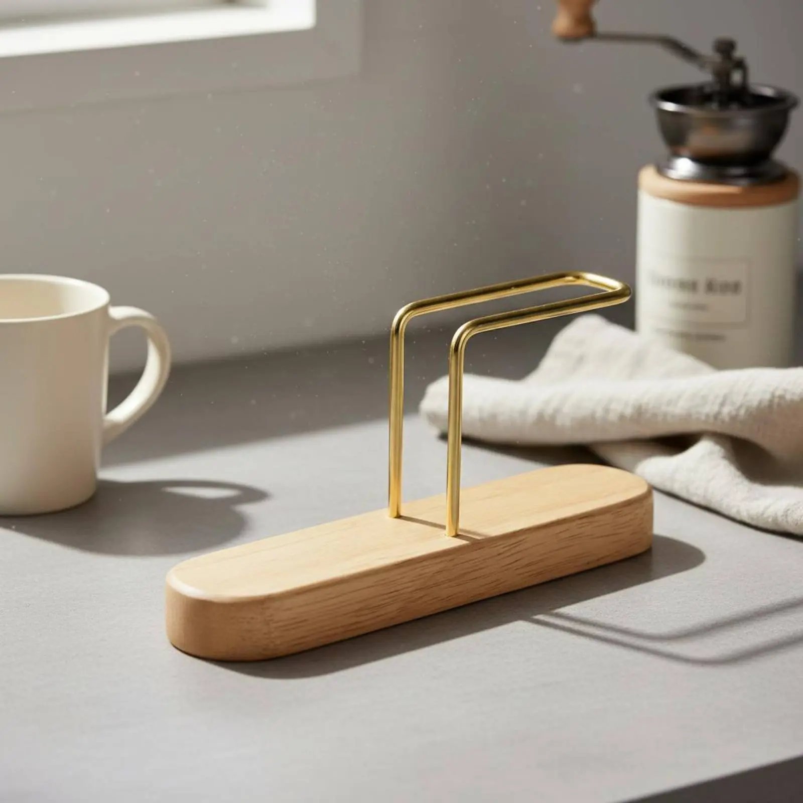 Organizador coladores de café madera, soporte cónico - imagen 4
