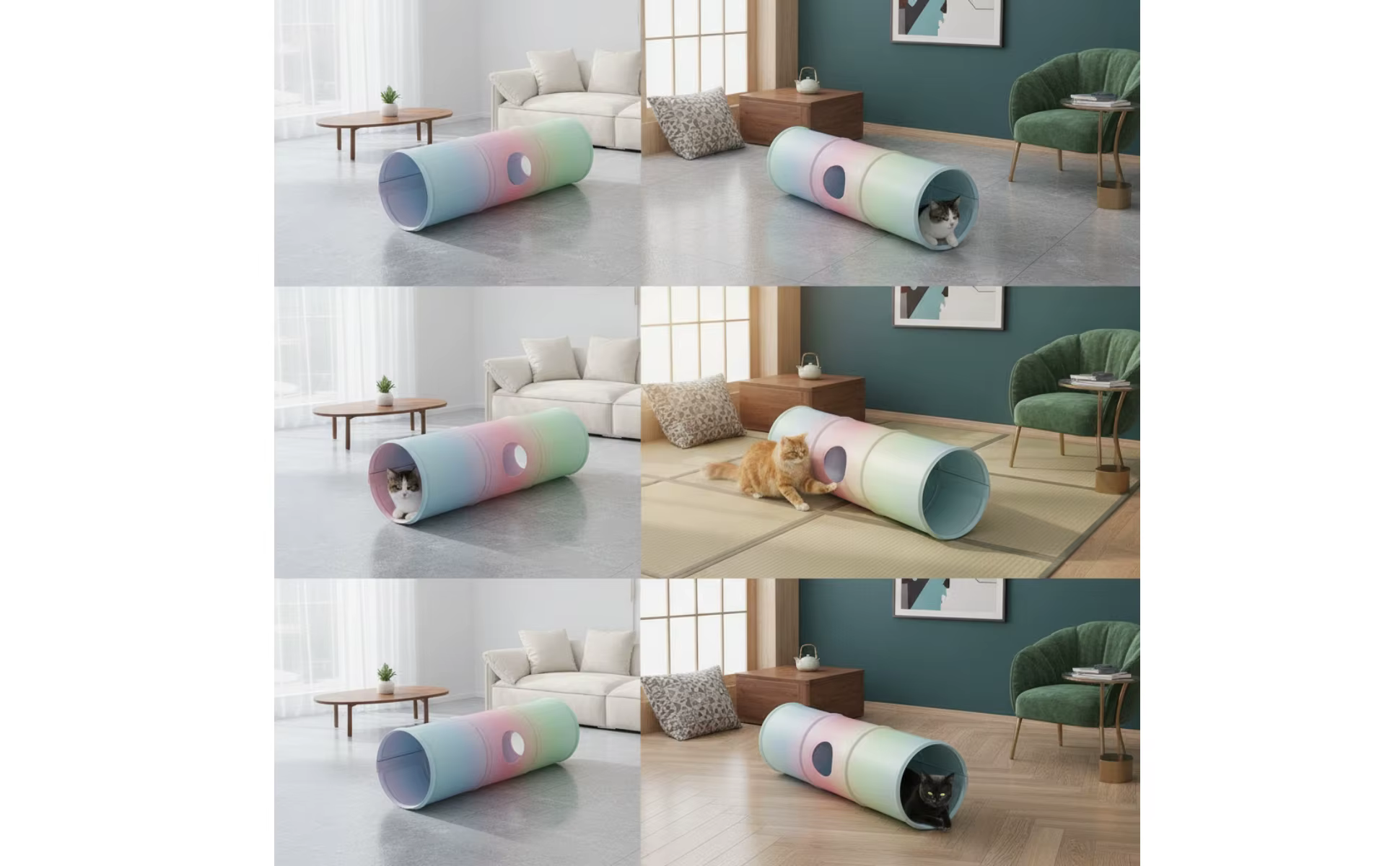 Alfombra de enfriamiento para gatos con abertura lateral en degradado pastel