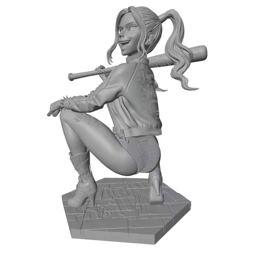 Kit figura resina 1/24 75mm chica 3D gris sin montar ni pintar - imagen 2