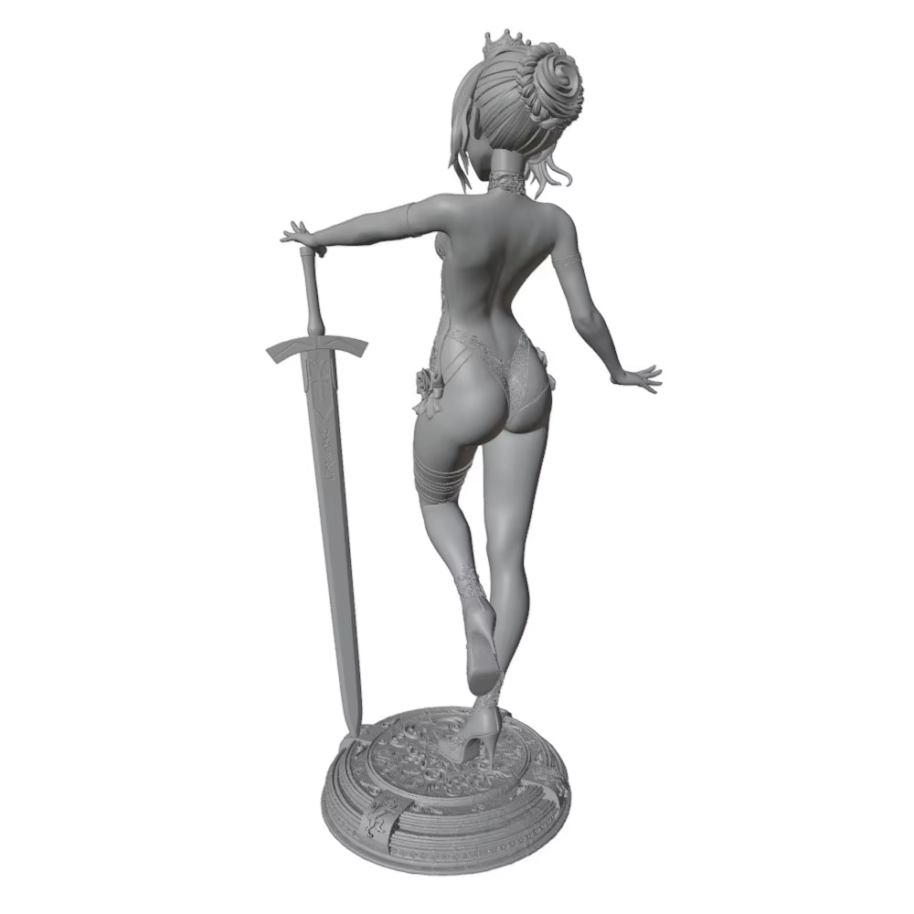 Miniatura GK figura anime gris impresa en 3D, sin montar ni pintar - imagen 3