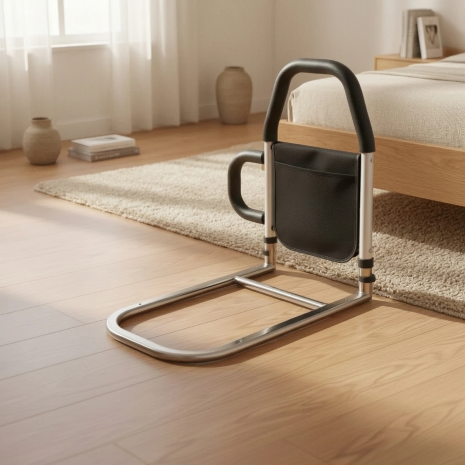 Barandilla para cama de perro con asa lateral y apoyo seguro - imagen 2