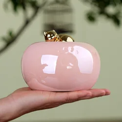 Urn Cerámica para Gatos – Contenedor de Cenizas Dorado Sellado