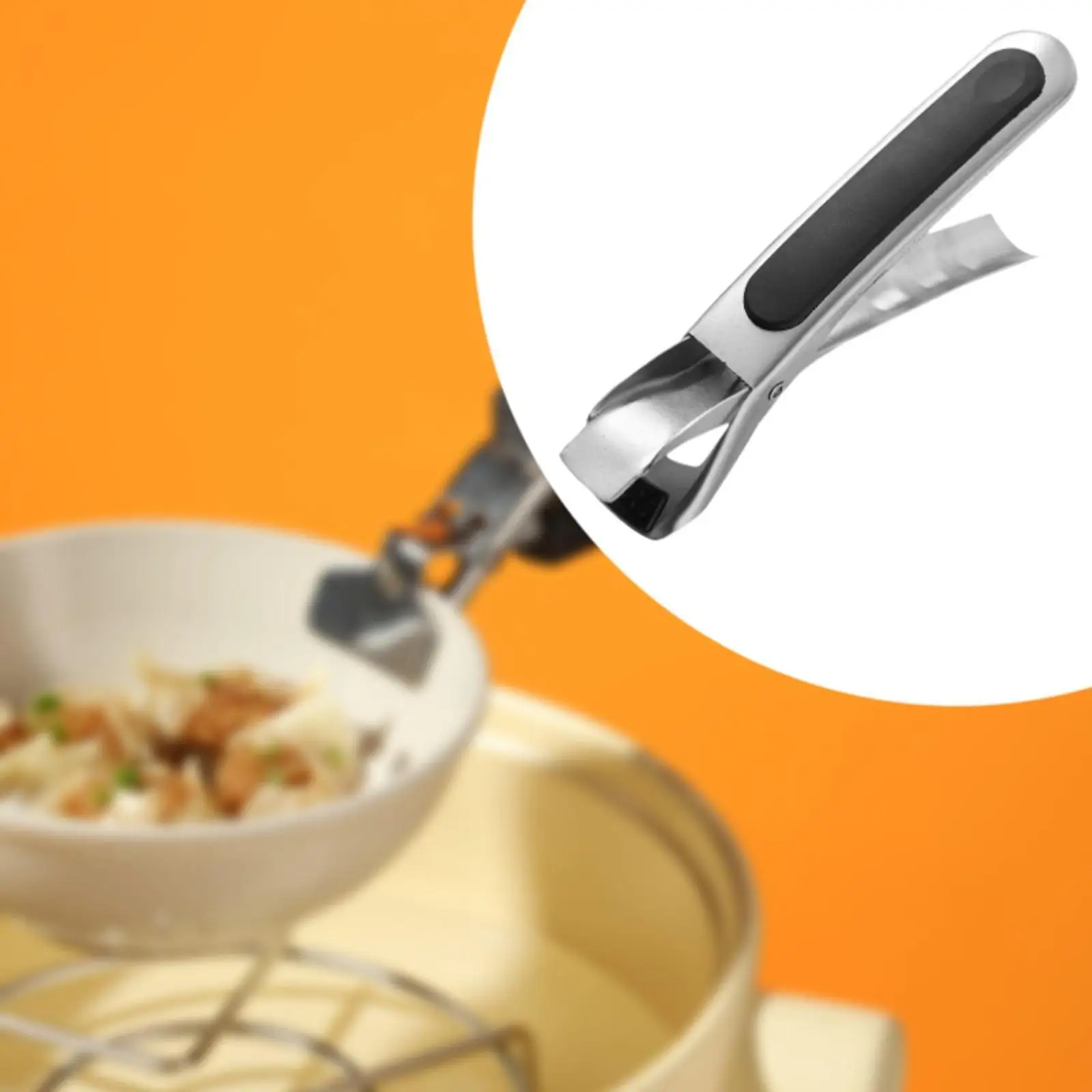 Pinza Ajustable para Sartenes y Platos Calientes – Acero Inoxidable con Silicona