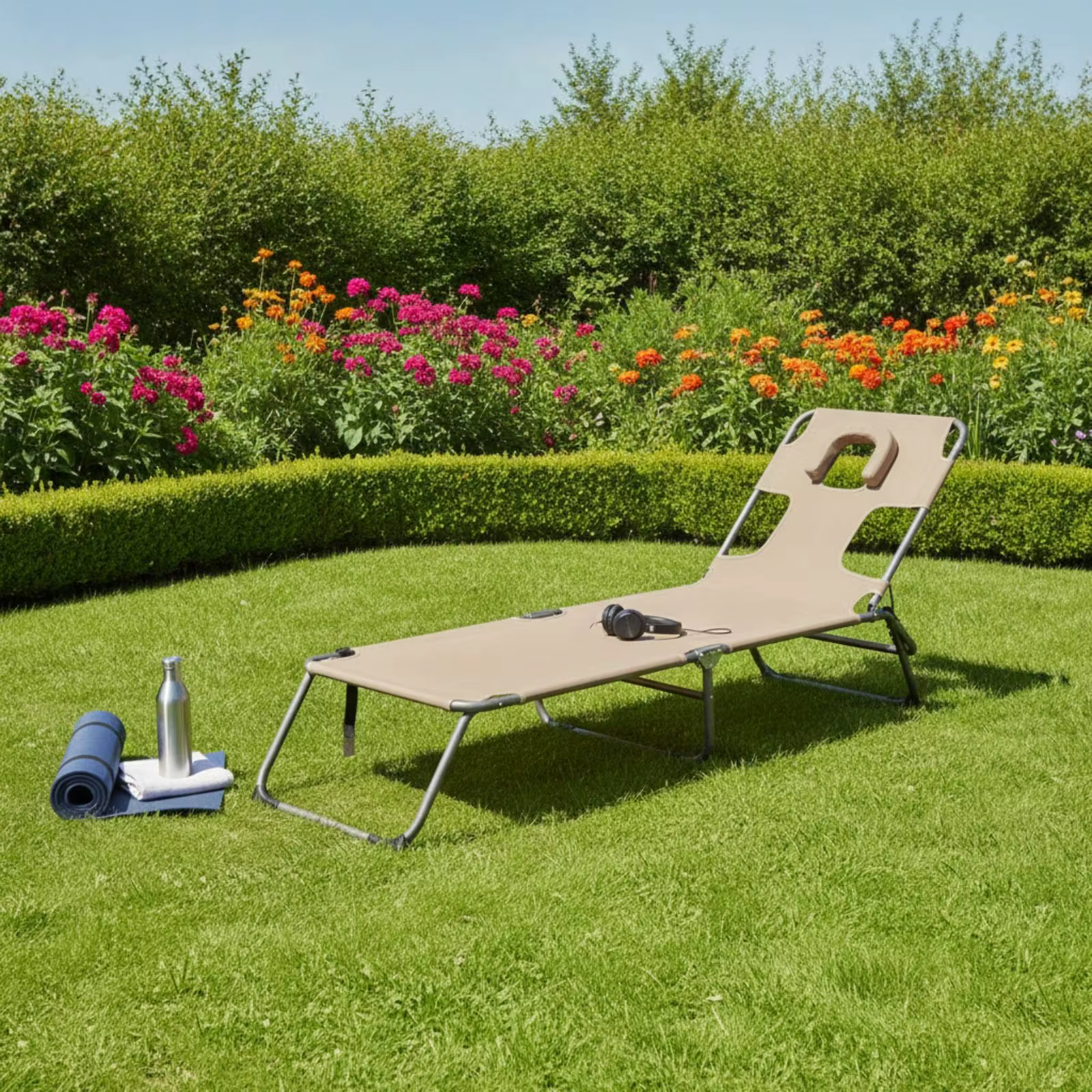 Tumbona plegable ajustable para gatos y perros con orificio facial - imagen 3
