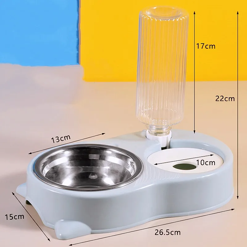 Compartimentos de agua y comida del comedero doble