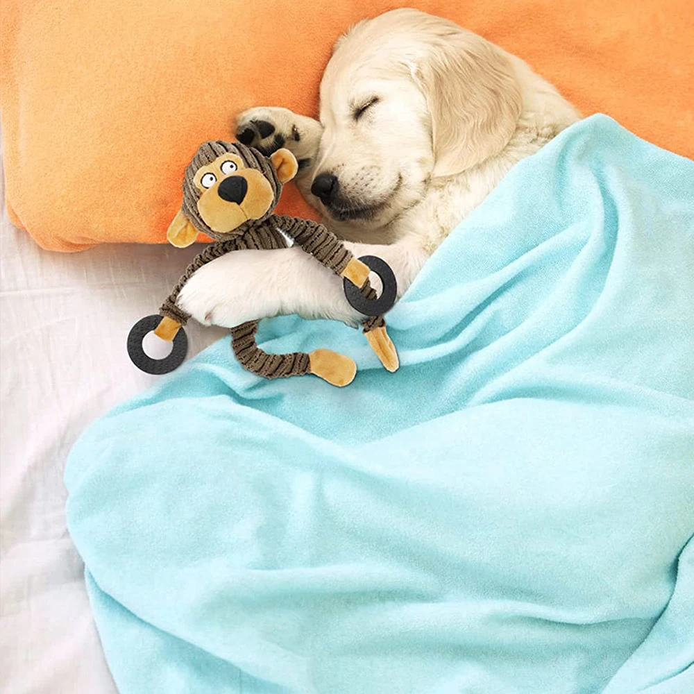 Juguete de peluche con forma de mono para cachorros