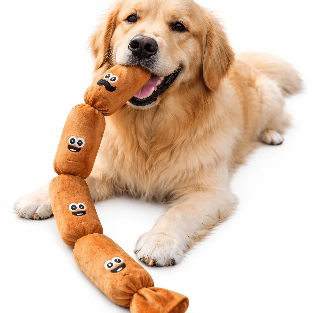 Salchicha de peluche ideal para sesiones de juego