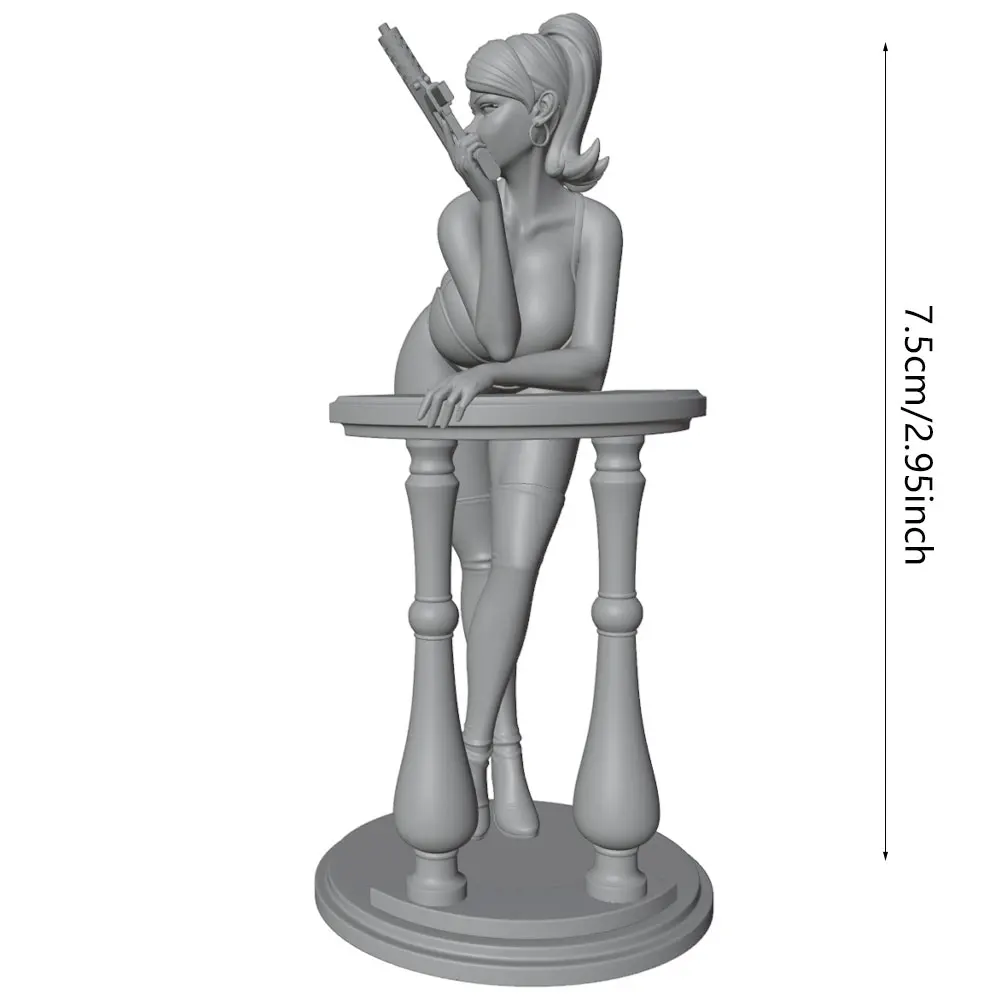 Figura de resina retró sin pintar, estatua detallada coleccionismo
