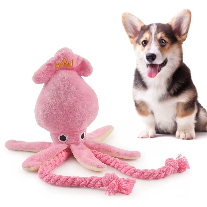 Juguete de cuerda y peluche para entrenar mordida