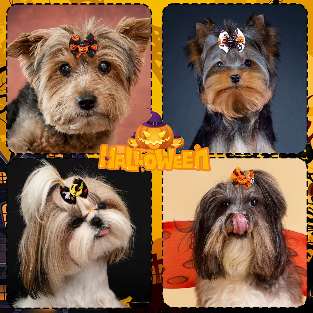 Lazos con gomas elásticas para perros, fiesta de Halloween - imagen 2