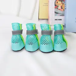 Botas zapatos verano transpirables de malla reflectantes para perros