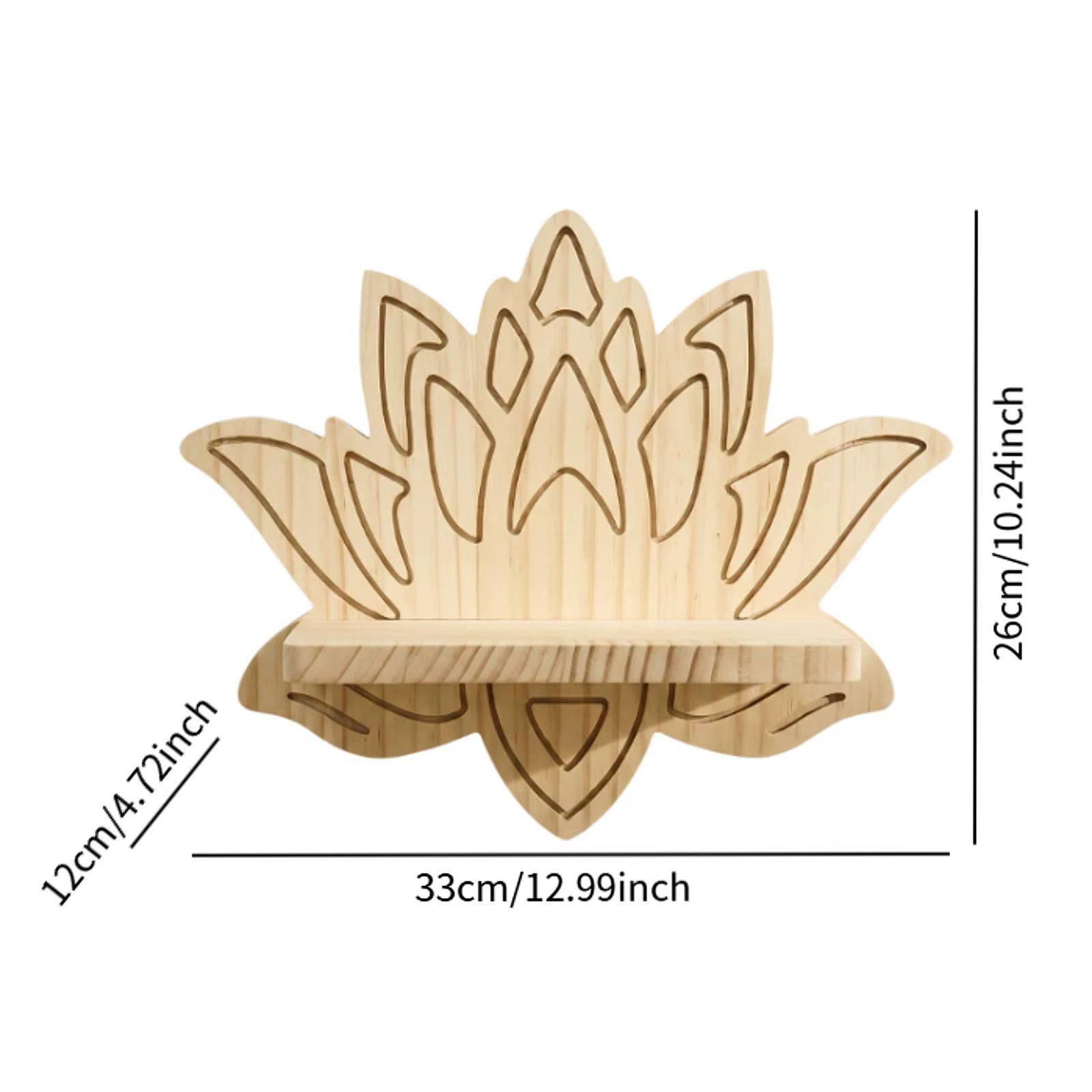 Estante de pared de madera para gatos con diseño flor de loto