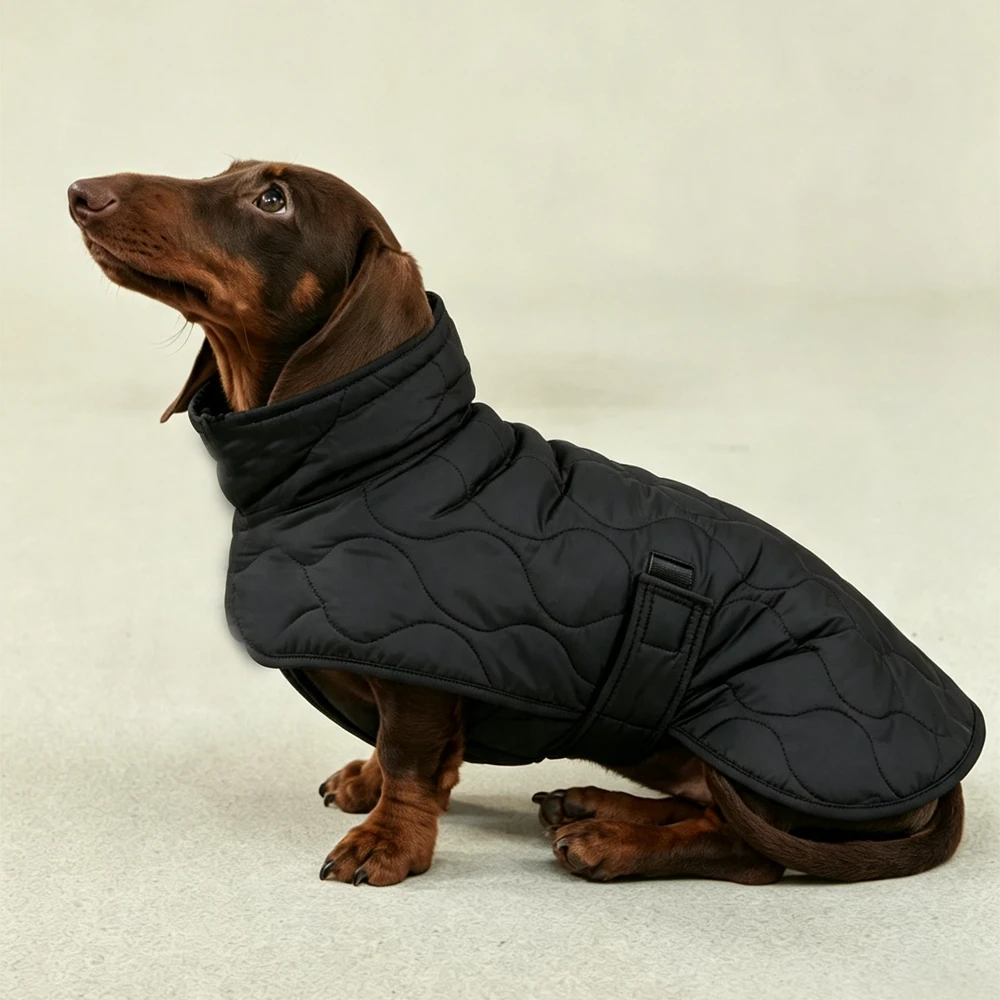 Abrigo impermeable con cinturón ajustable para perros Dachshund - imagen 3